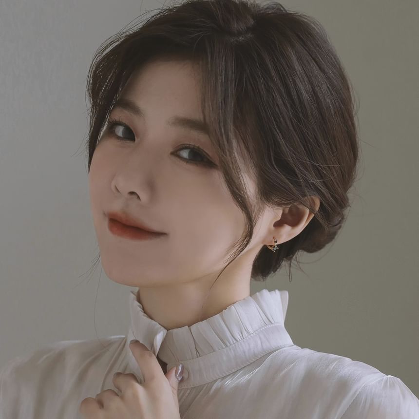 Silver 925 Earring Sterling Rhinestone Huggie