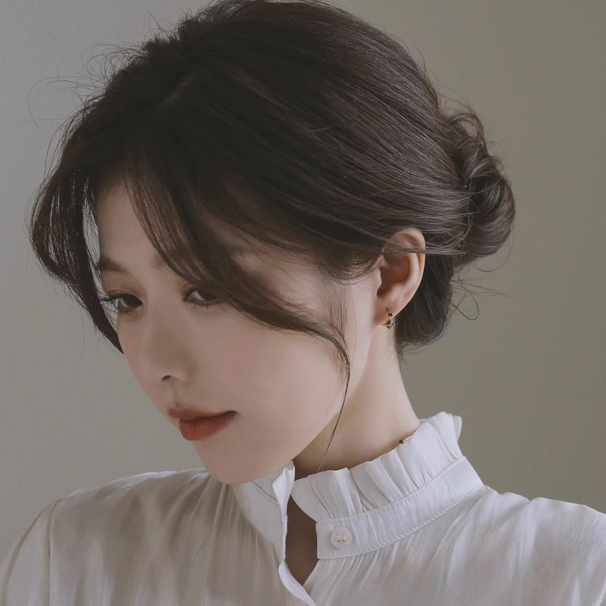 Silver 925 Earring Sterling Rhinestone Huggie