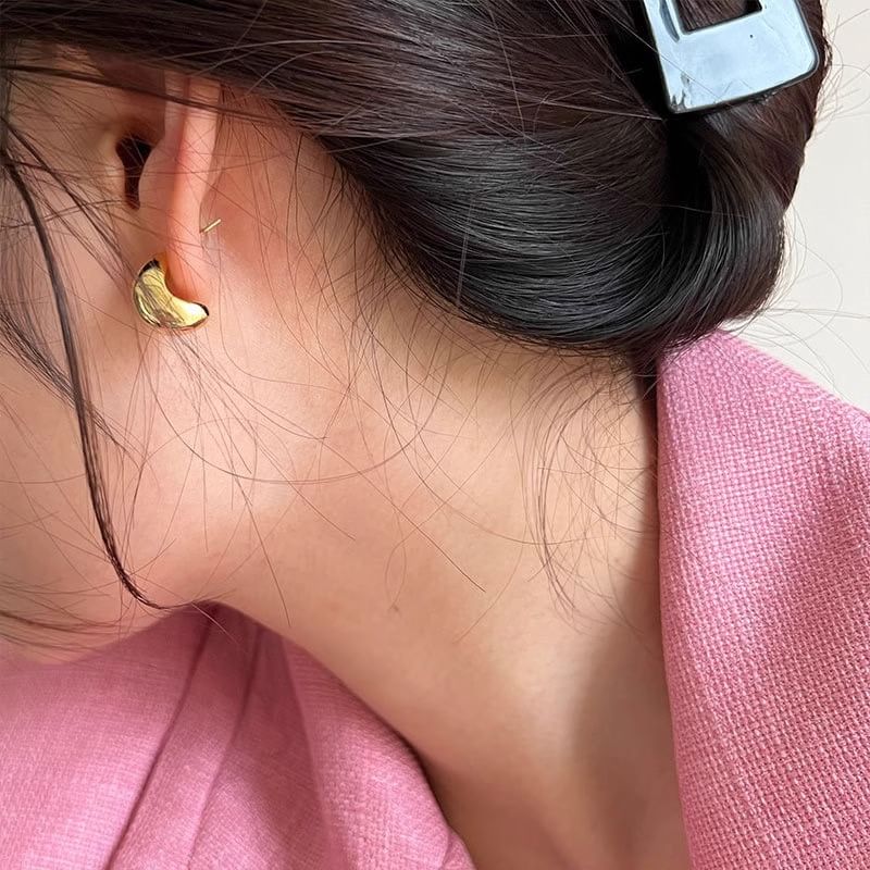 Silver Glossy Hoop Earring 925 Sterling