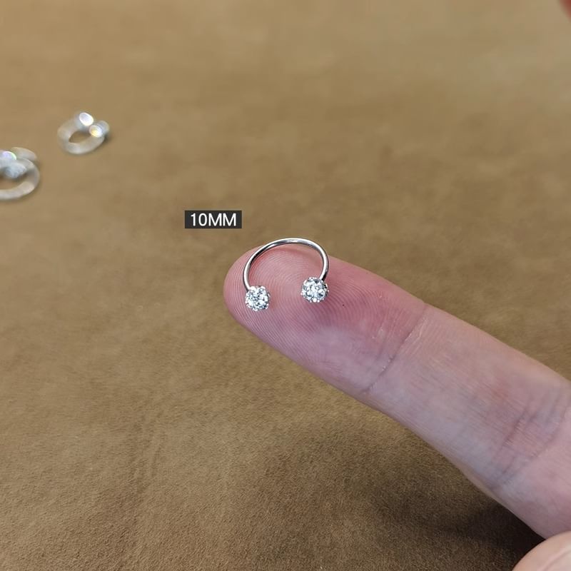 Open Rhinestone Earring Huggie