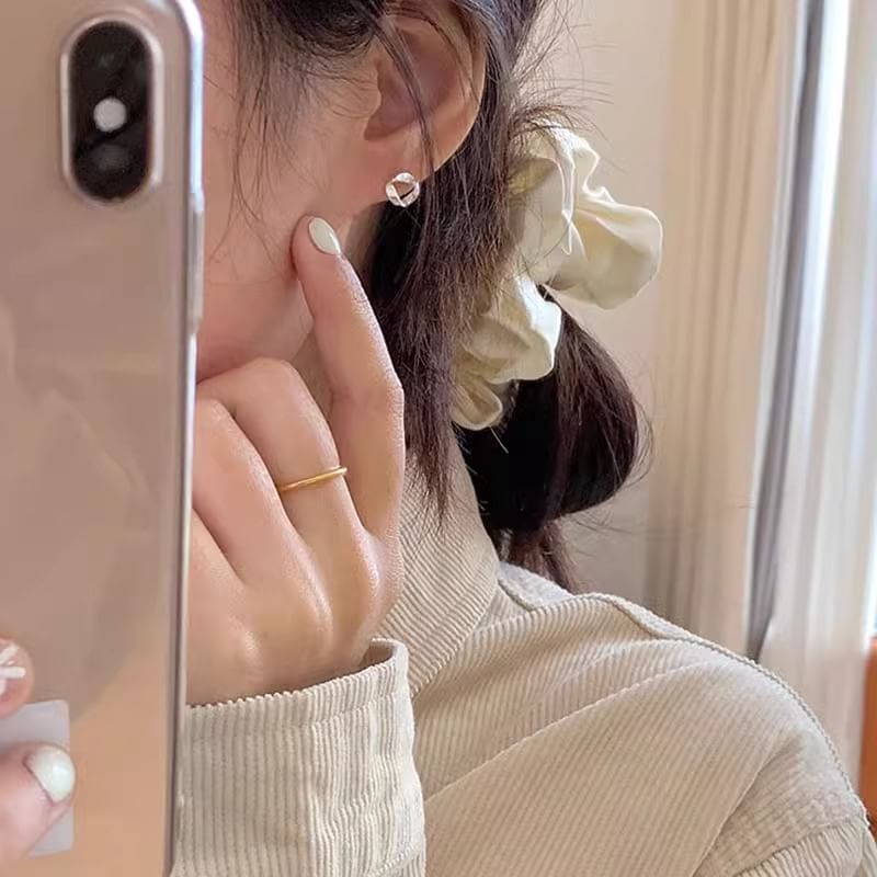 Silver Sterling Twisted Earring Barbell 925