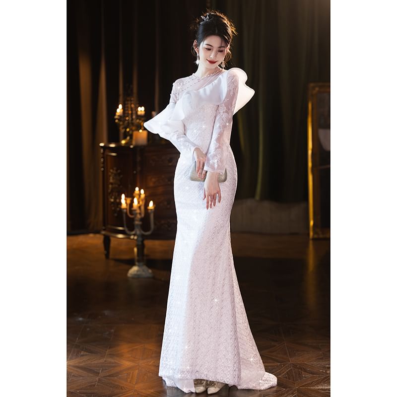 Ruffle Plain Mermaid Evening Gown (Various Designs)