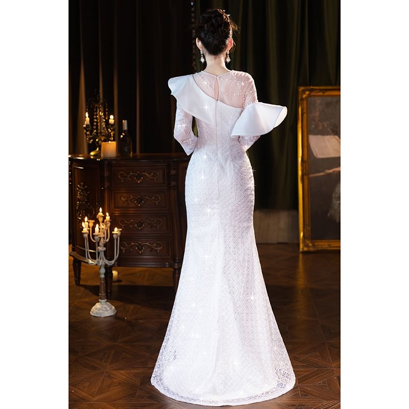 Ruffle Plain Mermaid Evening Gown (Various Designs)