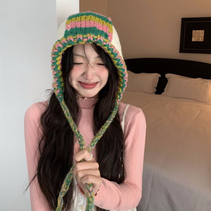 Color Balaclava Knit Block