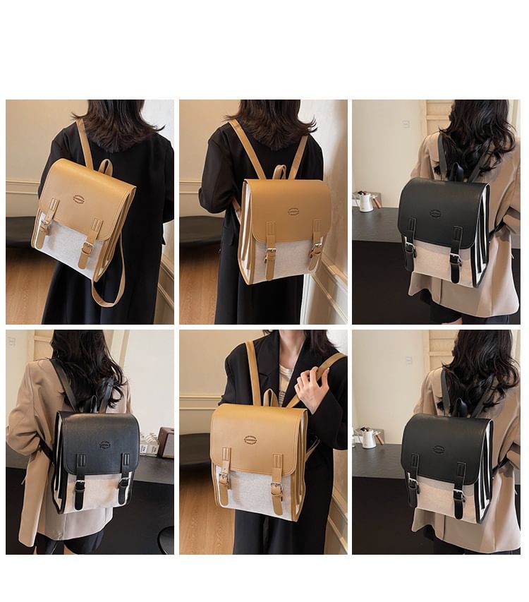 Tone Flap Buckled Backpack Two