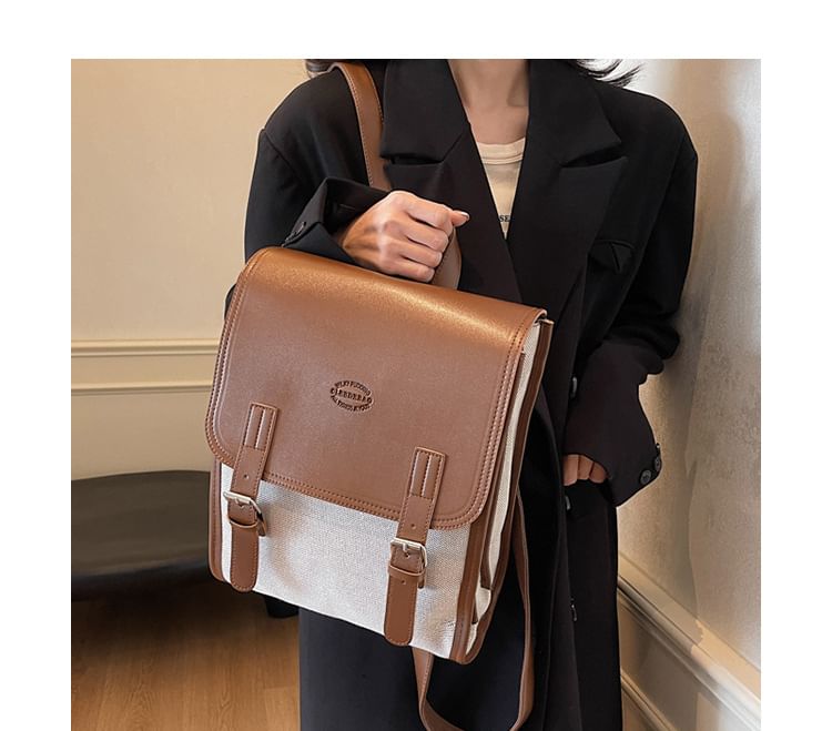 Tone Flap Buckled Backpack Two