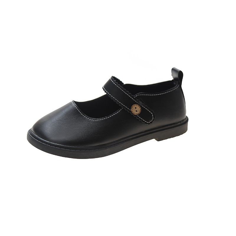 Jane Faux Mary Plain Flats Leather