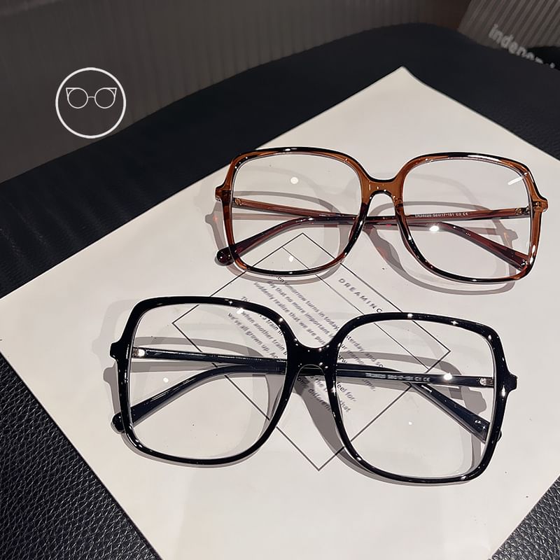 Square Blue Oversized Blocking Glasses Light