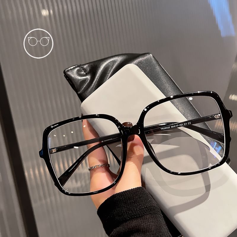 Square Blue Oversized Blocking Glasses Light