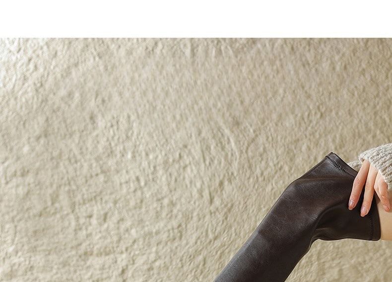 Boots Leather Platform Faux Over-The-Knee