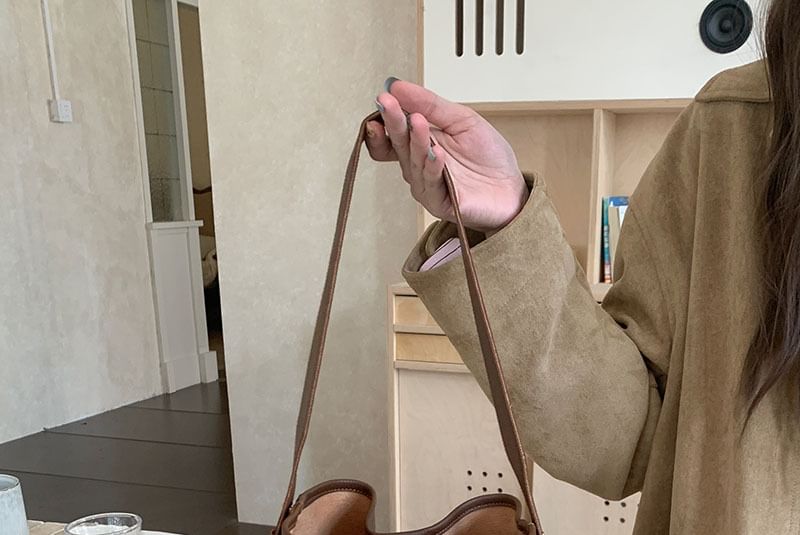 Faux Bag Crossbody Pouch With Leather