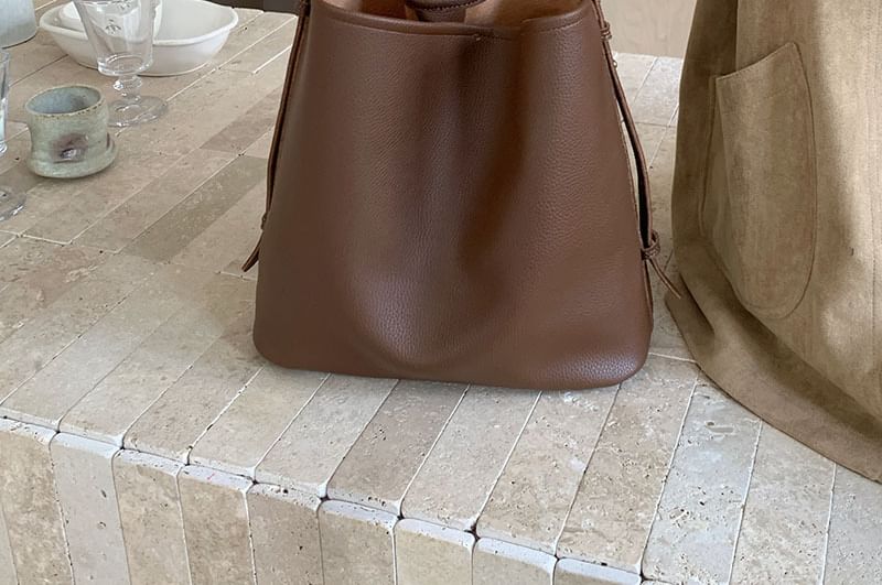 Faux Bag Crossbody Pouch With Leather