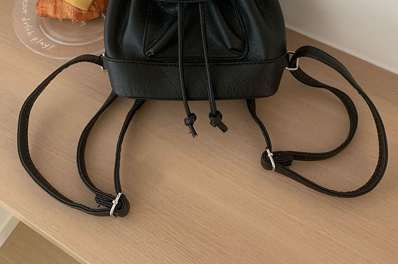 Leather Faux Flap Backpack