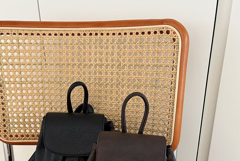 Leather Faux Flap Backpack