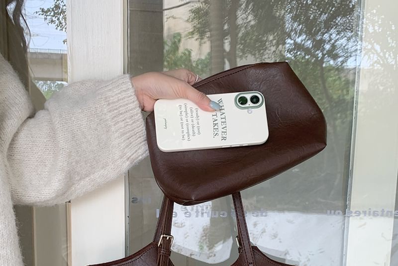 With Tote Faux Bag Leather Pouch