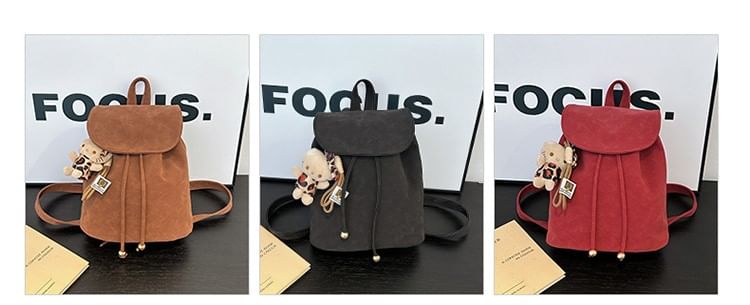 Flap Faux Suede Backpack