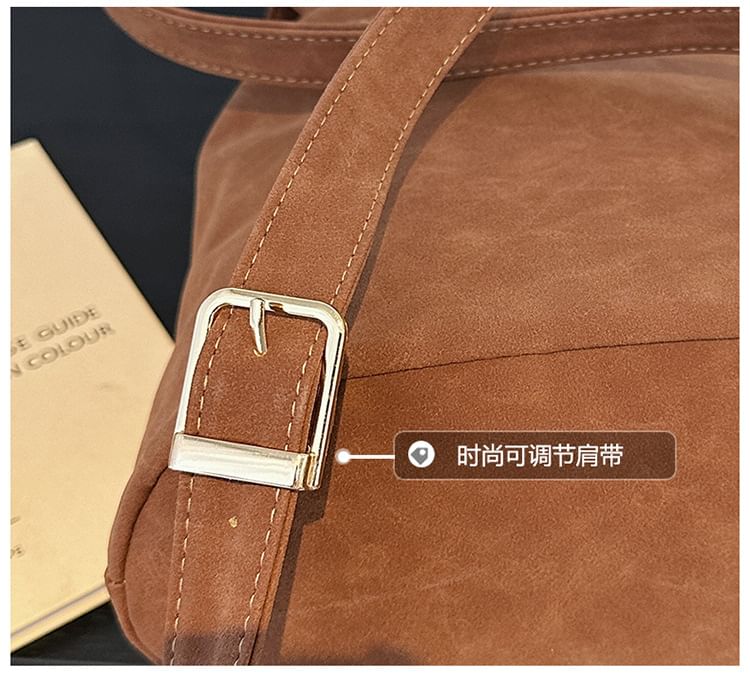 Flap Faux Suede Backpack