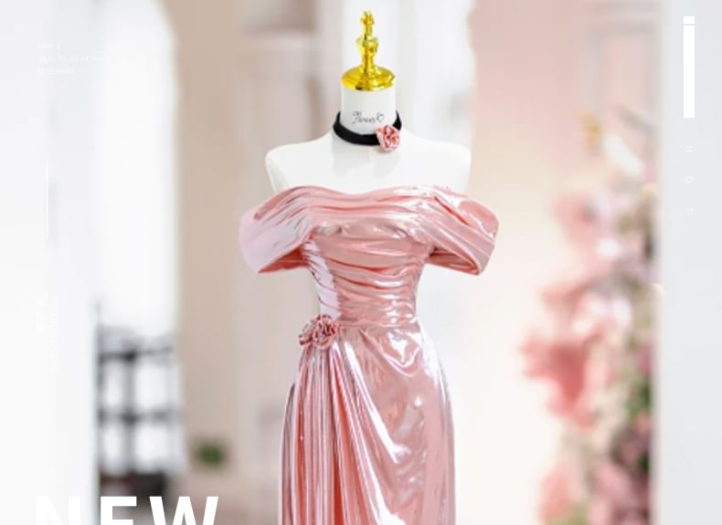 Gown Shoulder Plain Off Evening Ruched A-Line Sleeveless