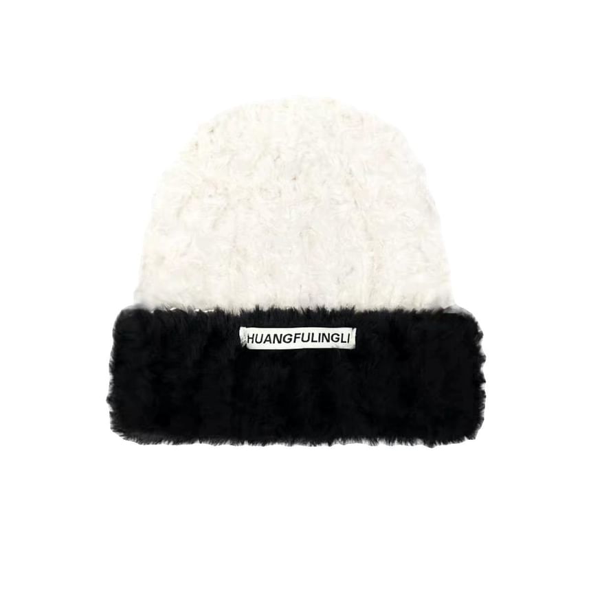 Cable / Knit Beanie Plain Fluffy