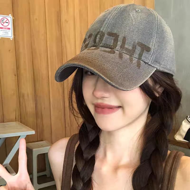 Cap Plain Baseball Lettering Washed / Print