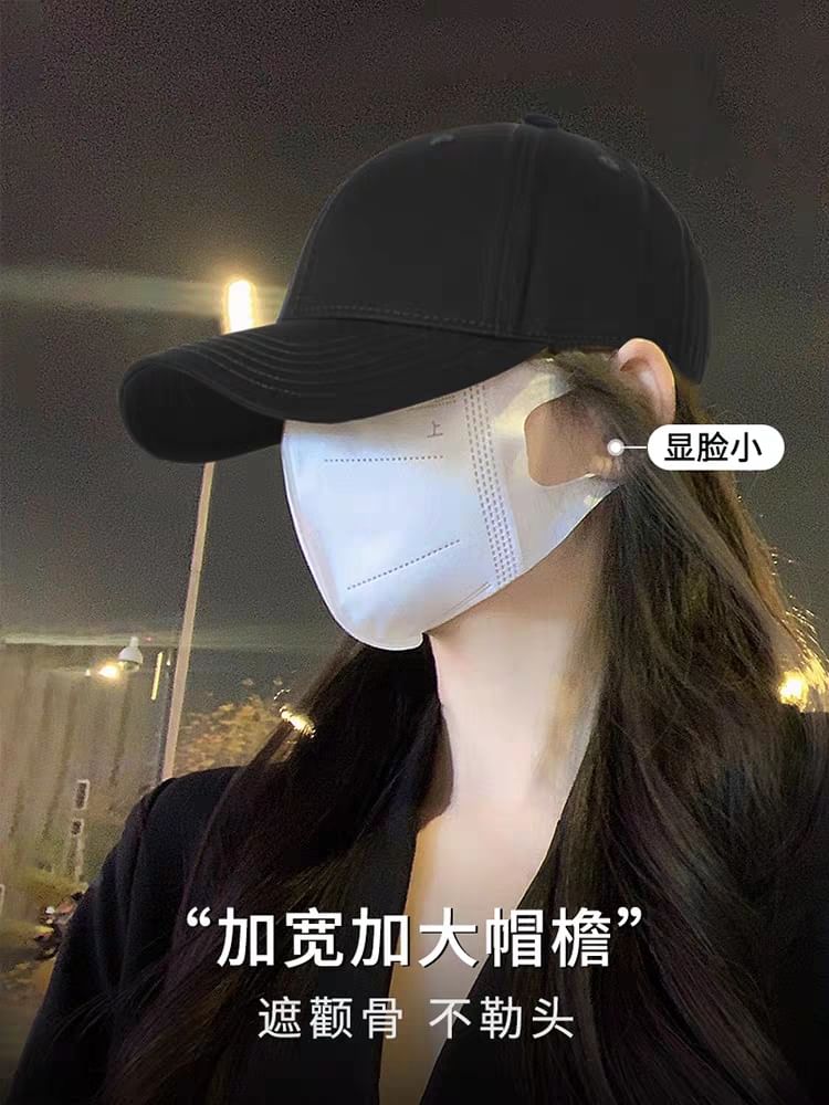 Cap Plain Baseball Lettering Washed / Print