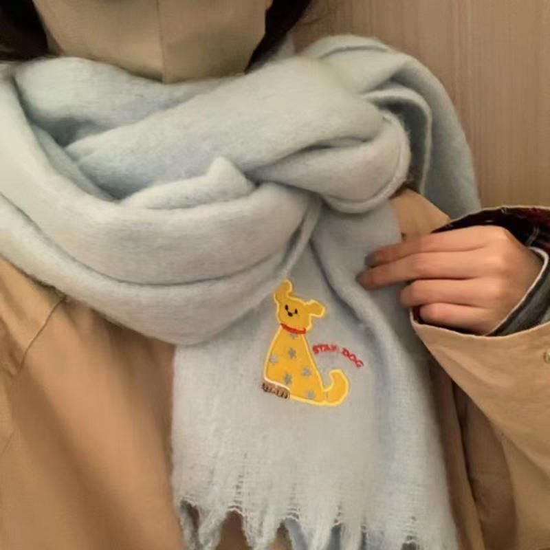 Applique Dog Plaid / Scarf