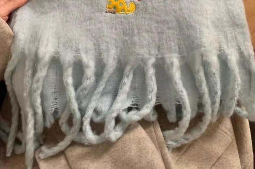 Applique Dog Plaid / Scarf