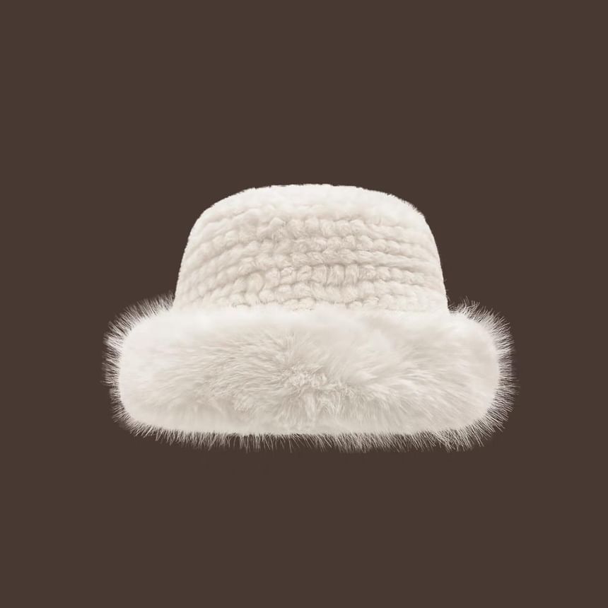 Plain Hat Panel Bucket / Fluffy