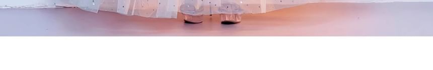 Flower Sequin Elbow-Sleeve A-Line Embroidered Gradient Gown Evening