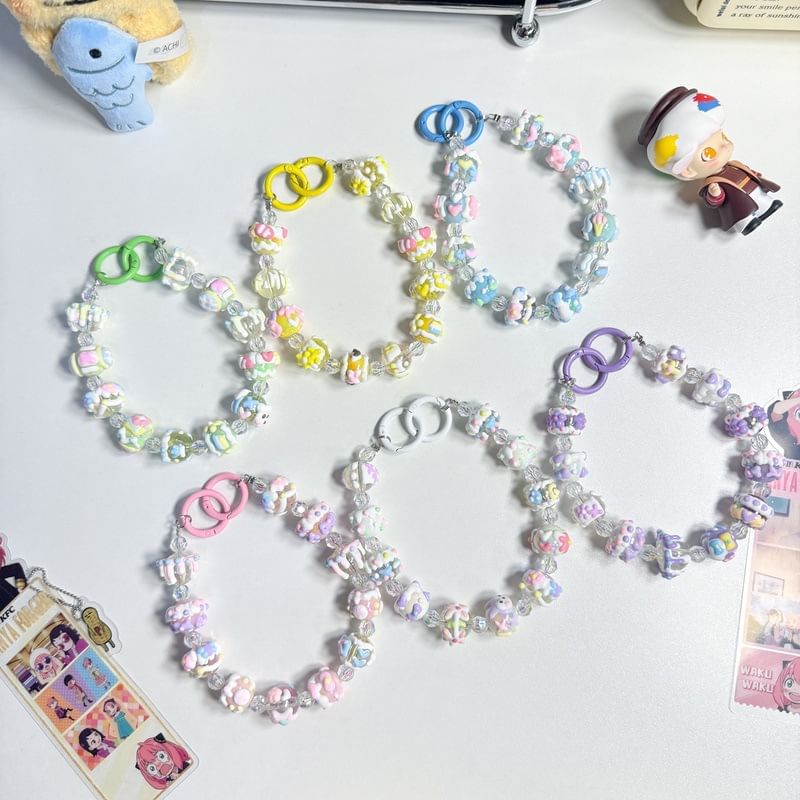 Phone Cartoon Bead Strap