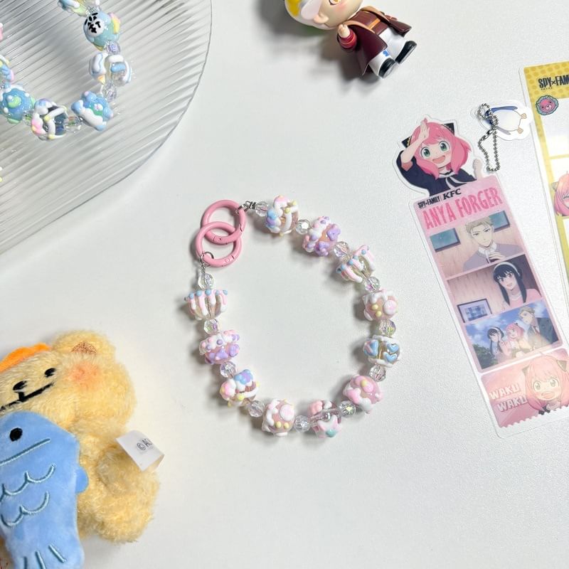 Phone Cartoon Bead Strap