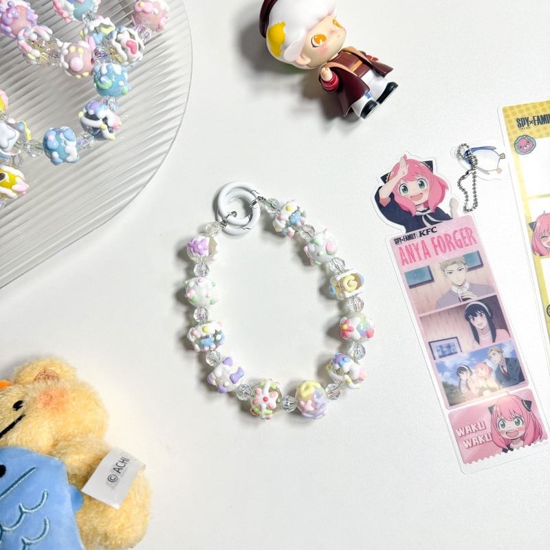 Phone Cartoon Bead Strap