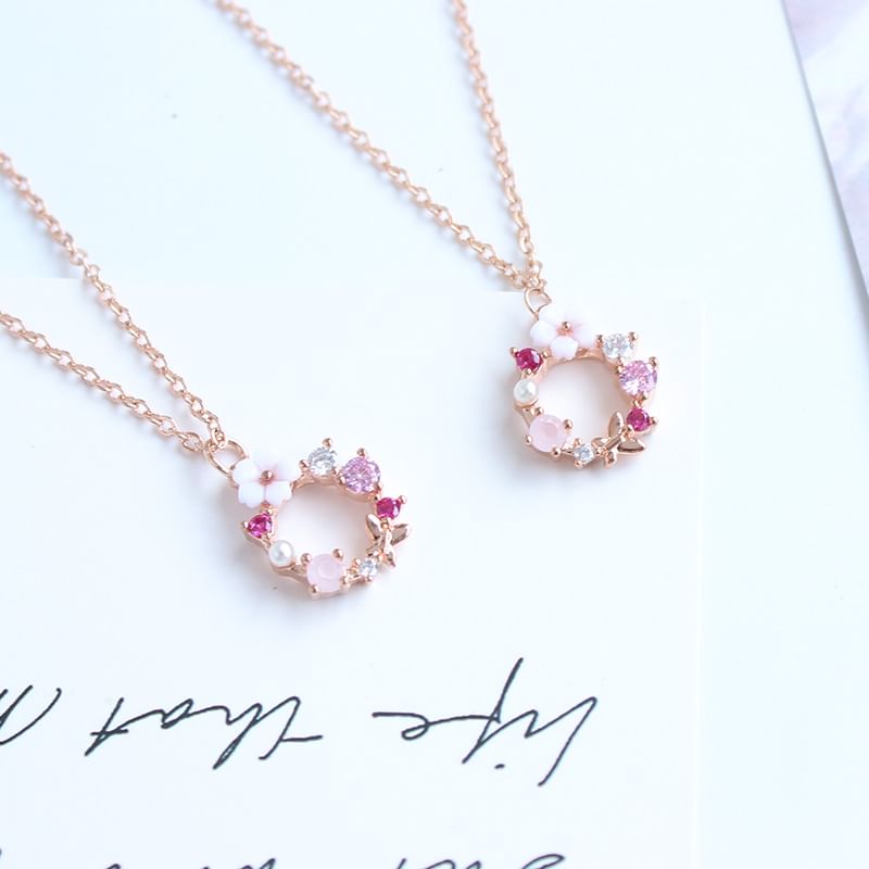 Necklace Floral Bracelet (Various Rhinestone Designs) Alloy /
