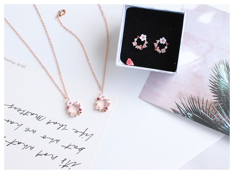 Necklace Floral Bracelet (Various Rhinestone Designs) Alloy /