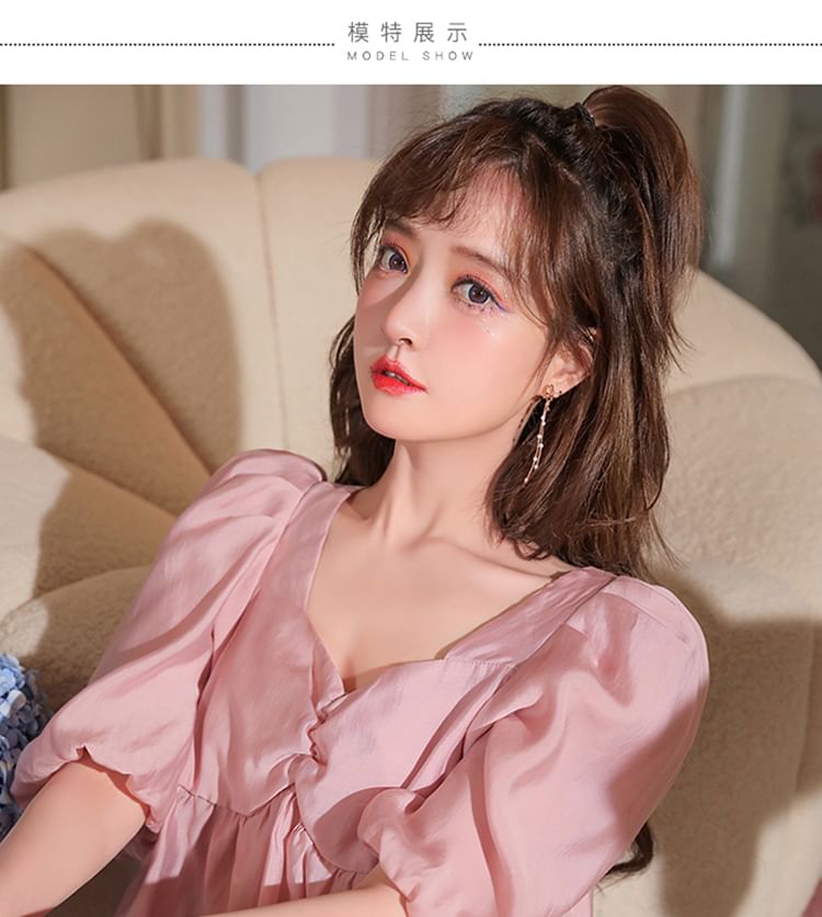 Bow Earring Drop Threader Star /