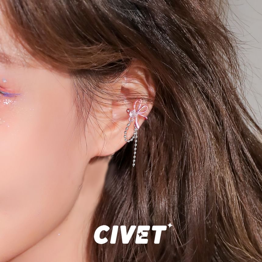 Knot Dangle Earring Rhinestone Alloy