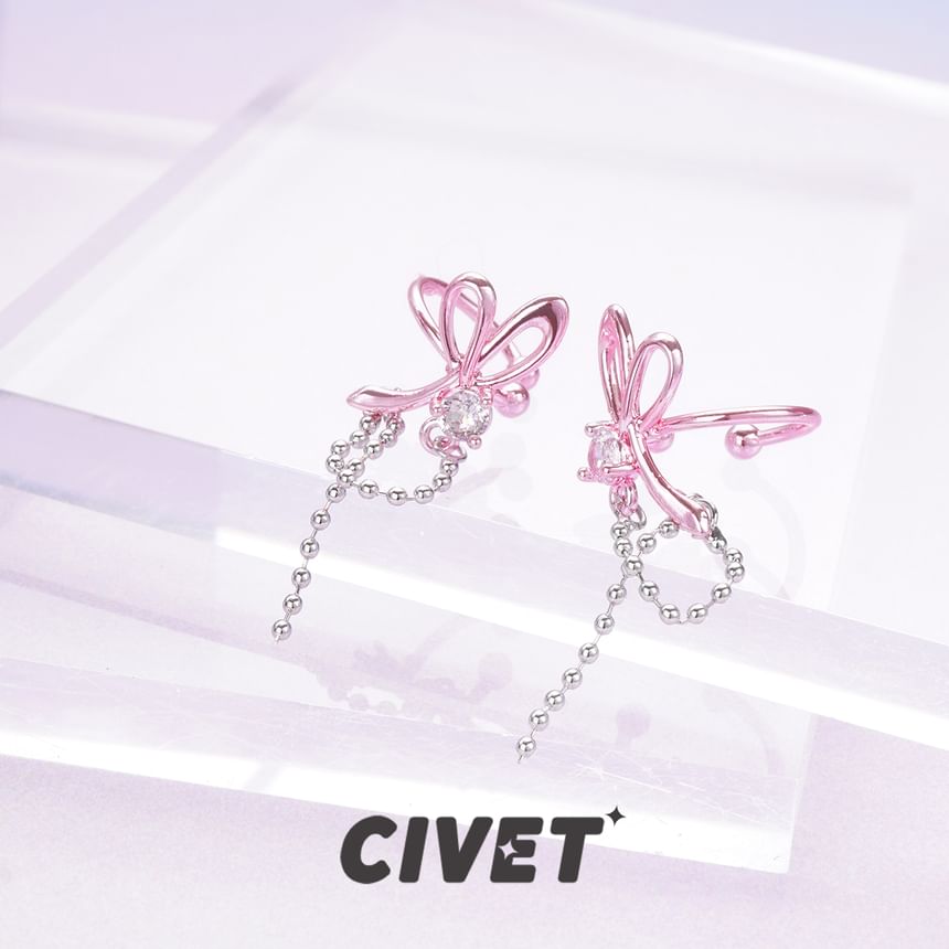 Knot Dangle Earring Rhinestone Alloy