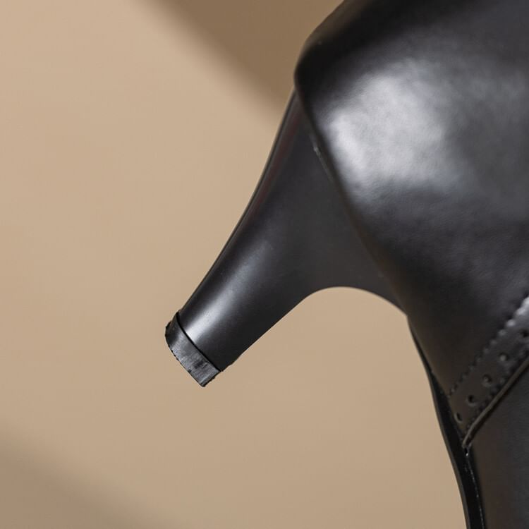 Short Pointed Heel Boots Mesh Low