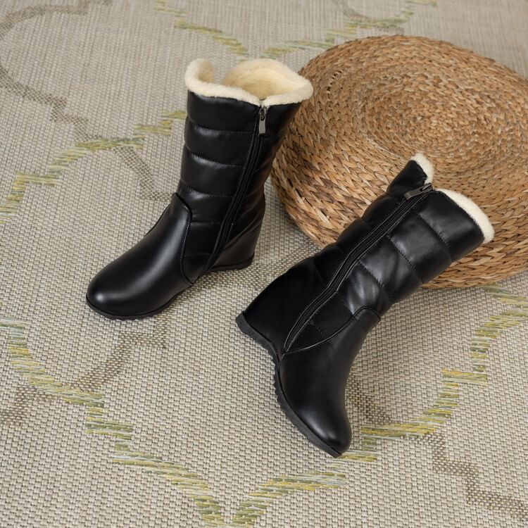 Heel Wedge Heart Buckle Short Boots Snow