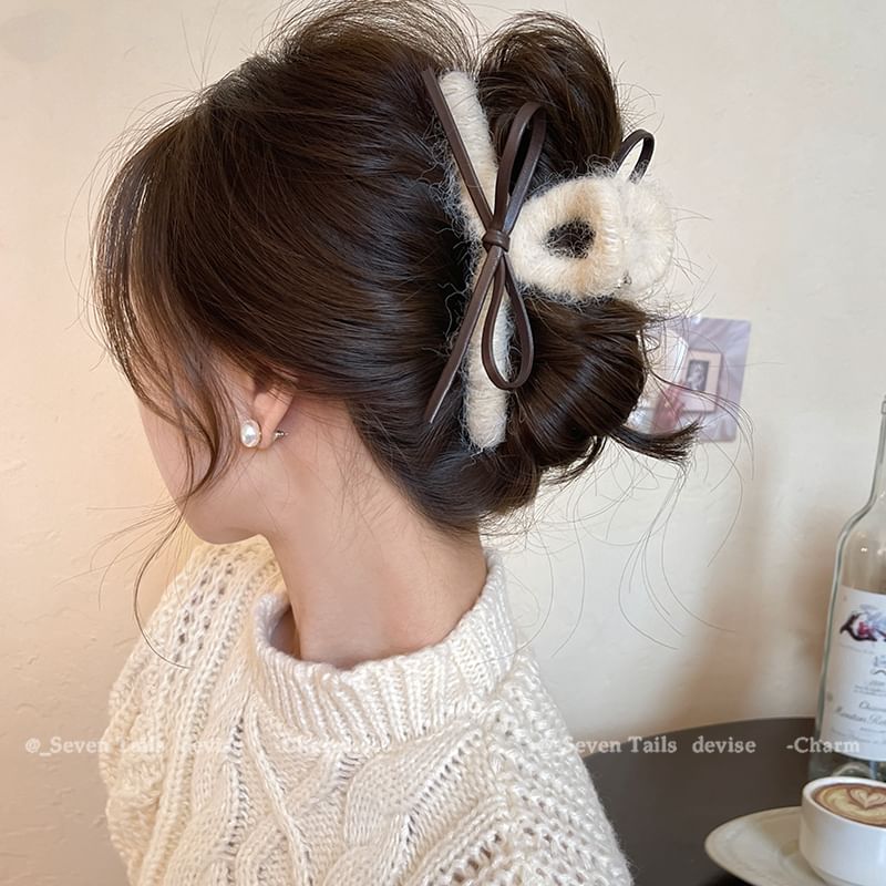 Hair Bow Faux Claw Leather