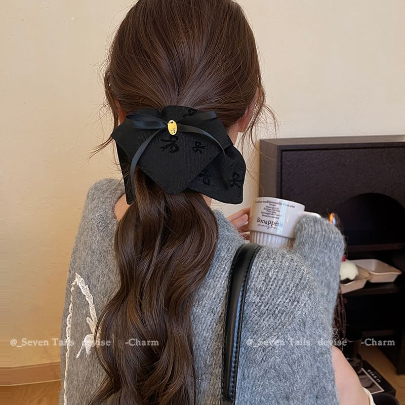 Bow Hair Scrunchie Print