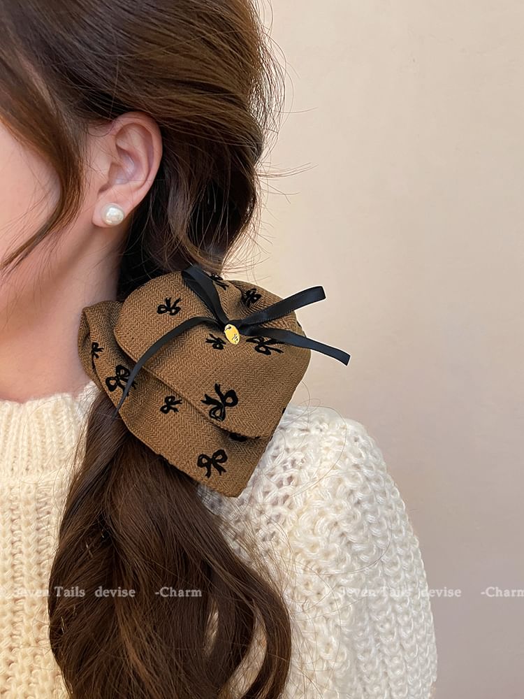 Bow Hair Scrunchie Print