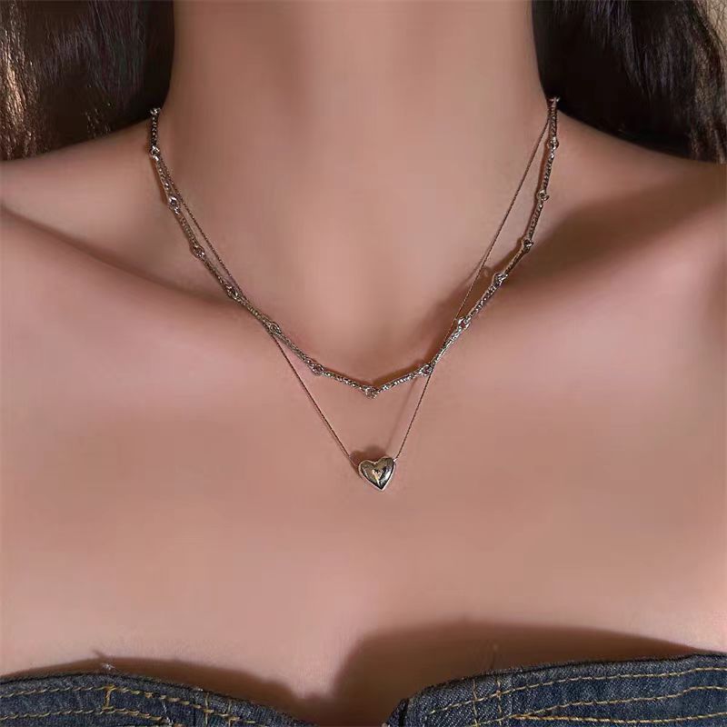 / Moon Heart Necklace Pendant