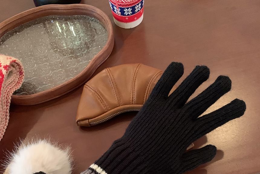 Block Knit Gloves Color