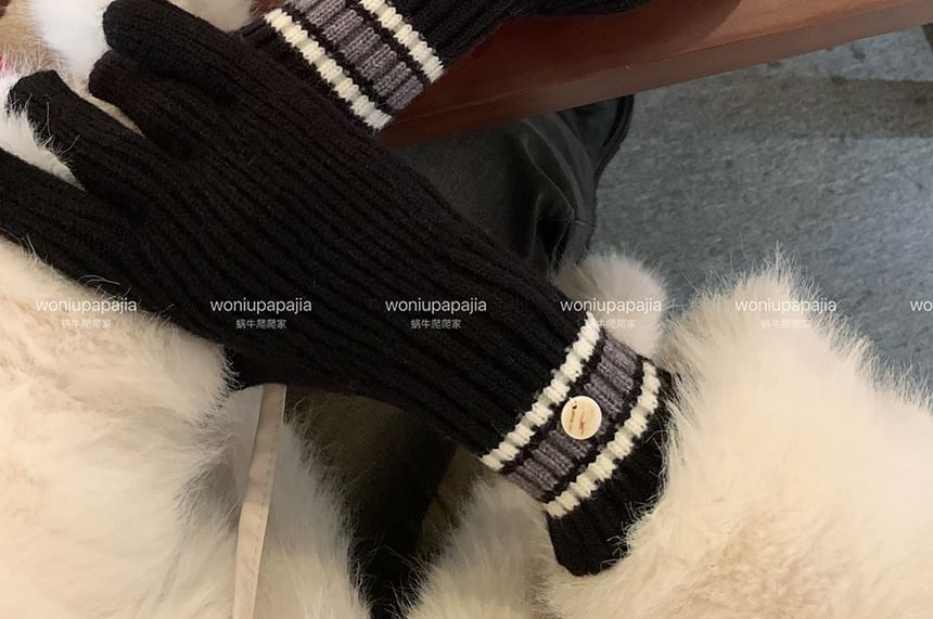 Block Knit Gloves Color