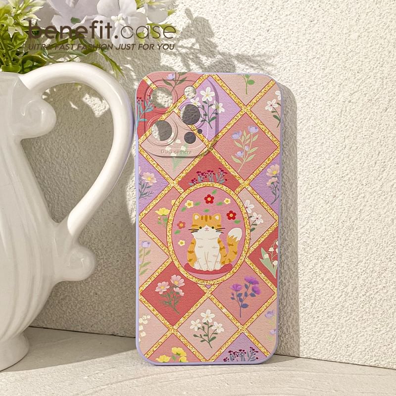 Cat Case Phone Floral