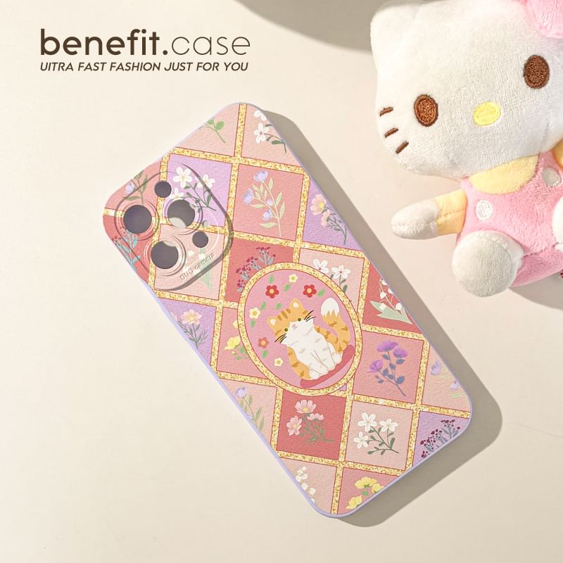 Cat Case Phone Floral