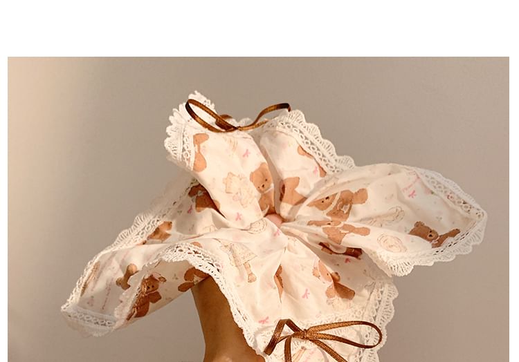 Bow Trim Scrunchie Lace