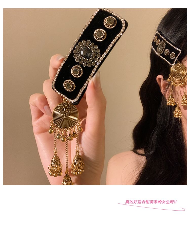 Clip Rhinestone Set Beaded Hair /