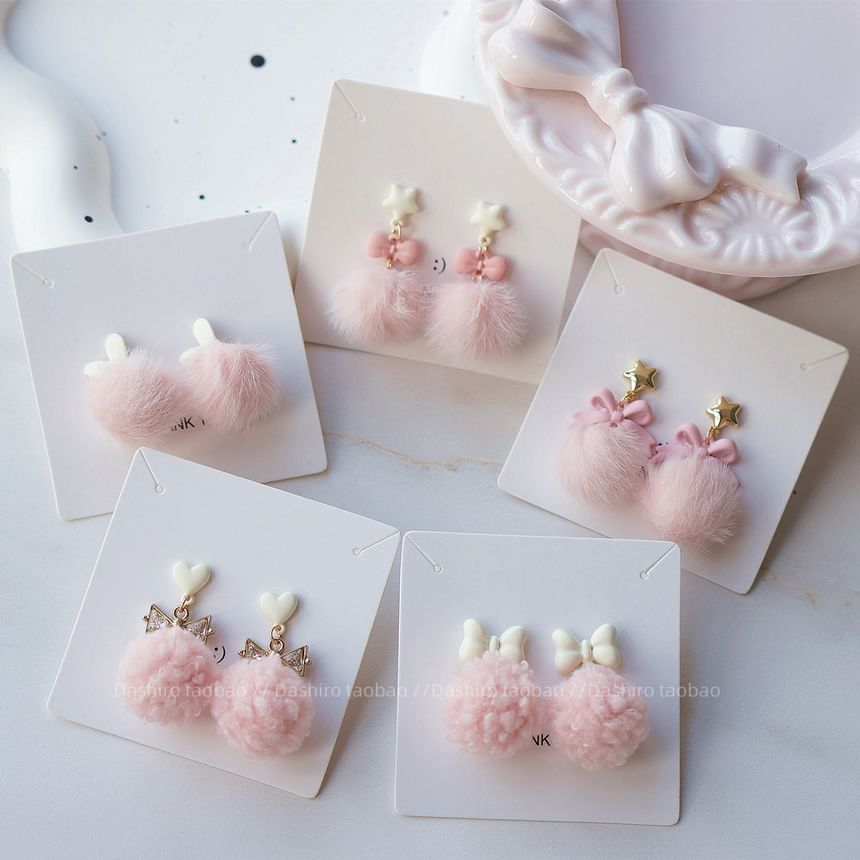 Earring / Clip-On Drop Pom